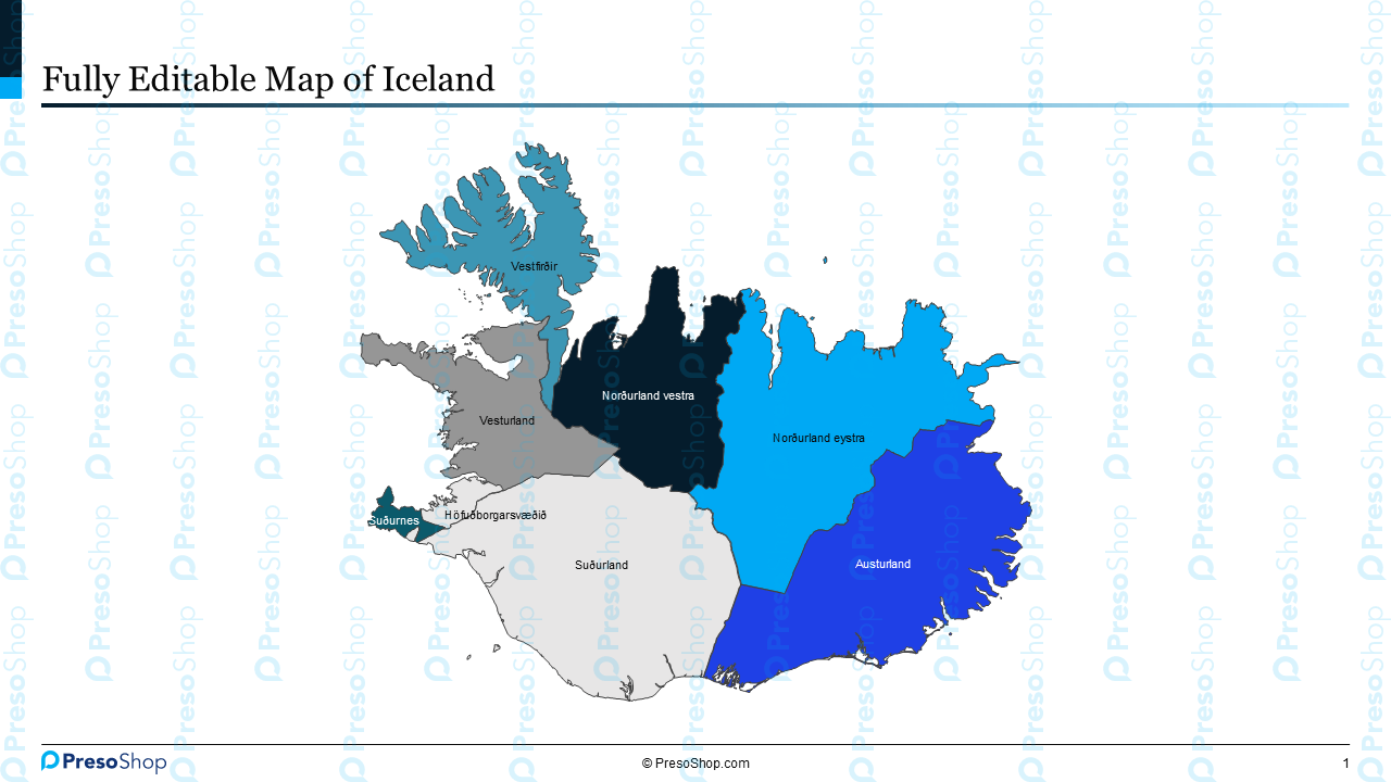 Editable-map-of-Iceland