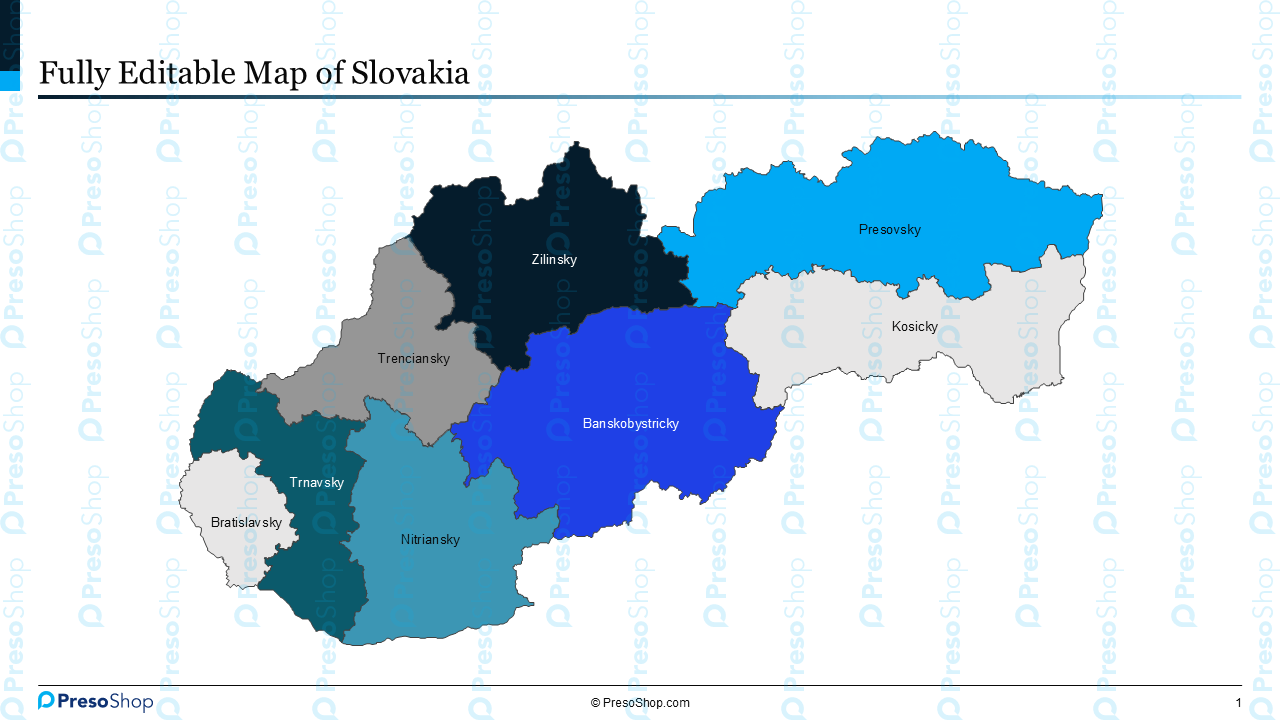 Editable-map-of-Slovakia