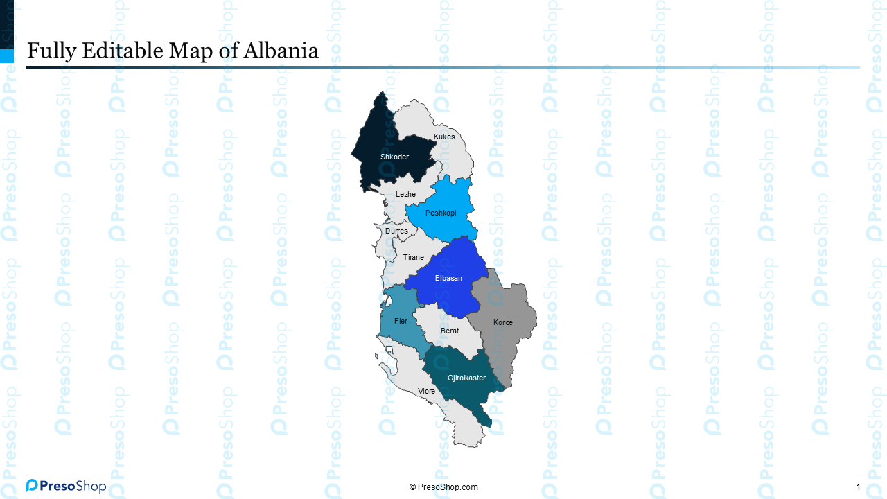 Editable-map-of-Albania