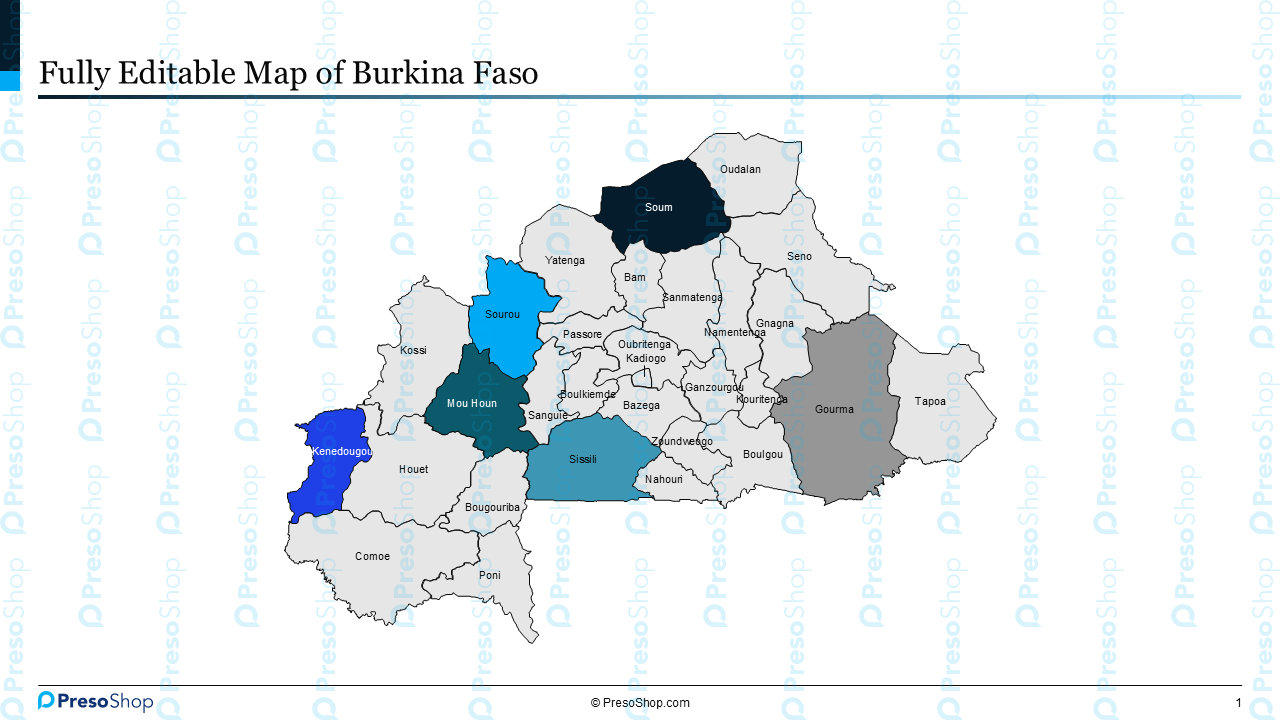 Editable-map-of-Burkina-Faso