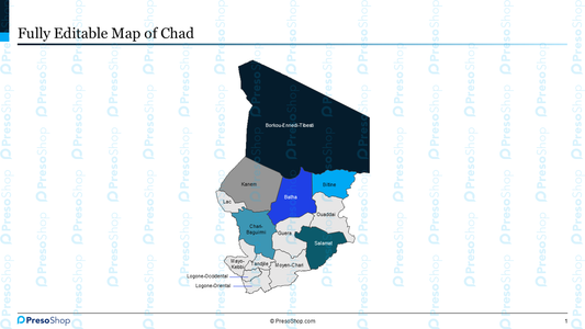 Editable-map-of-Chad