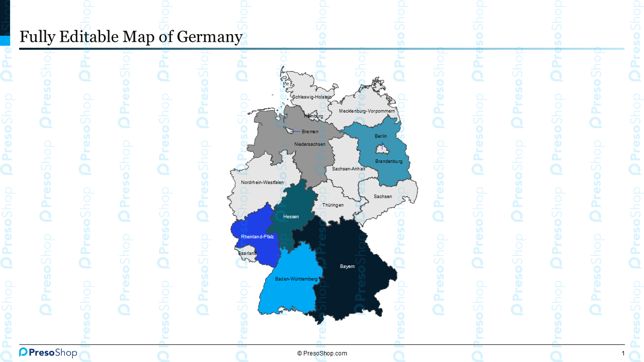 Editable-map-of-Germany