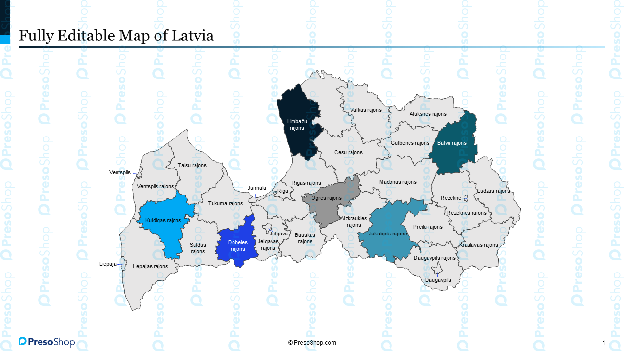Editable-map-of-Latvia