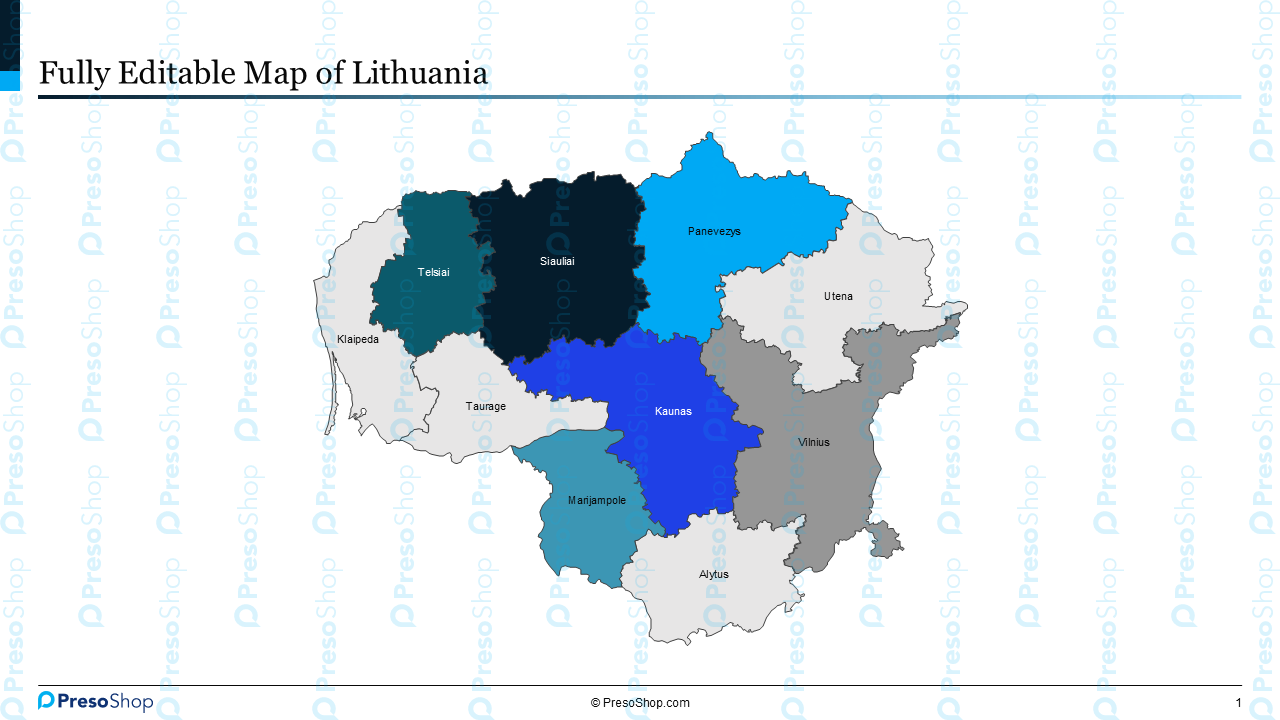 Editable-map-of-Lithuania