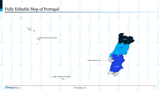 Editable-map-of-Portugal