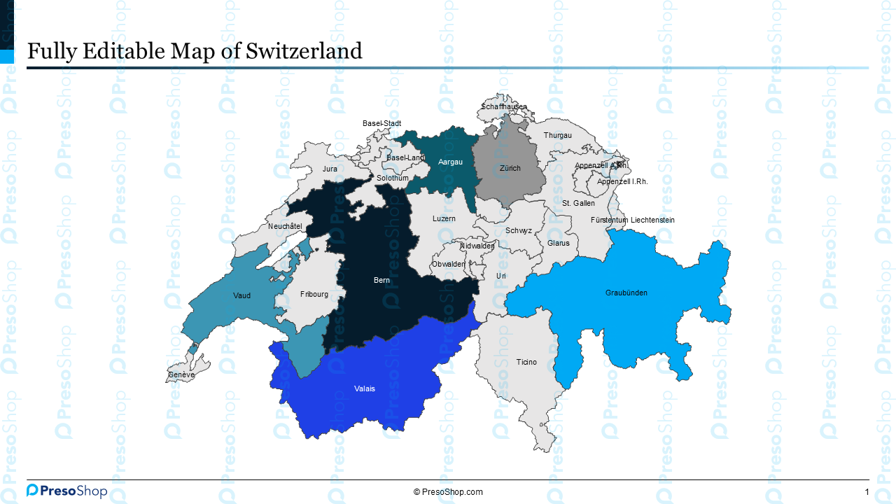 Editable-map-of-Switzerland