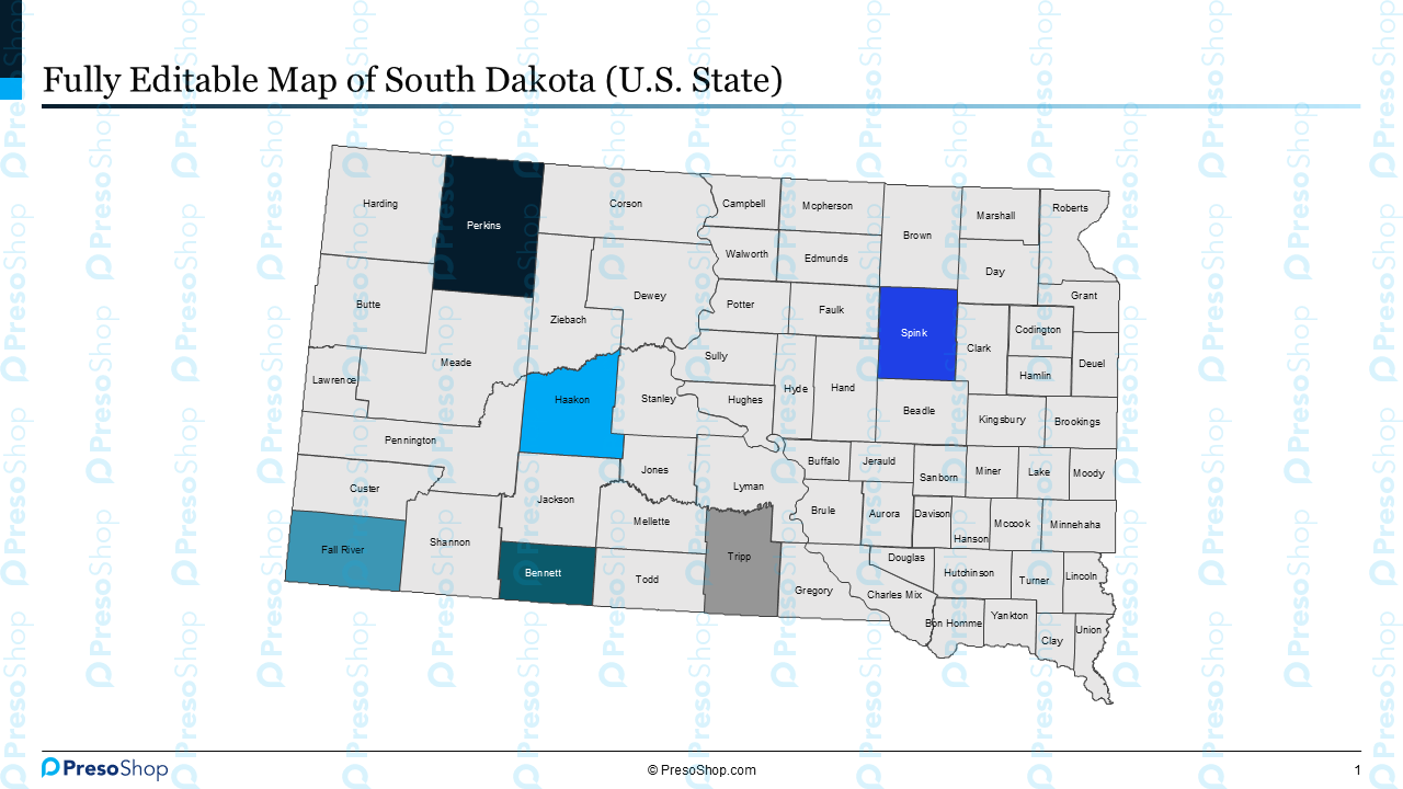 Editable-map-of-south-dakota