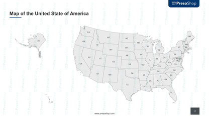 Map of the united states of America