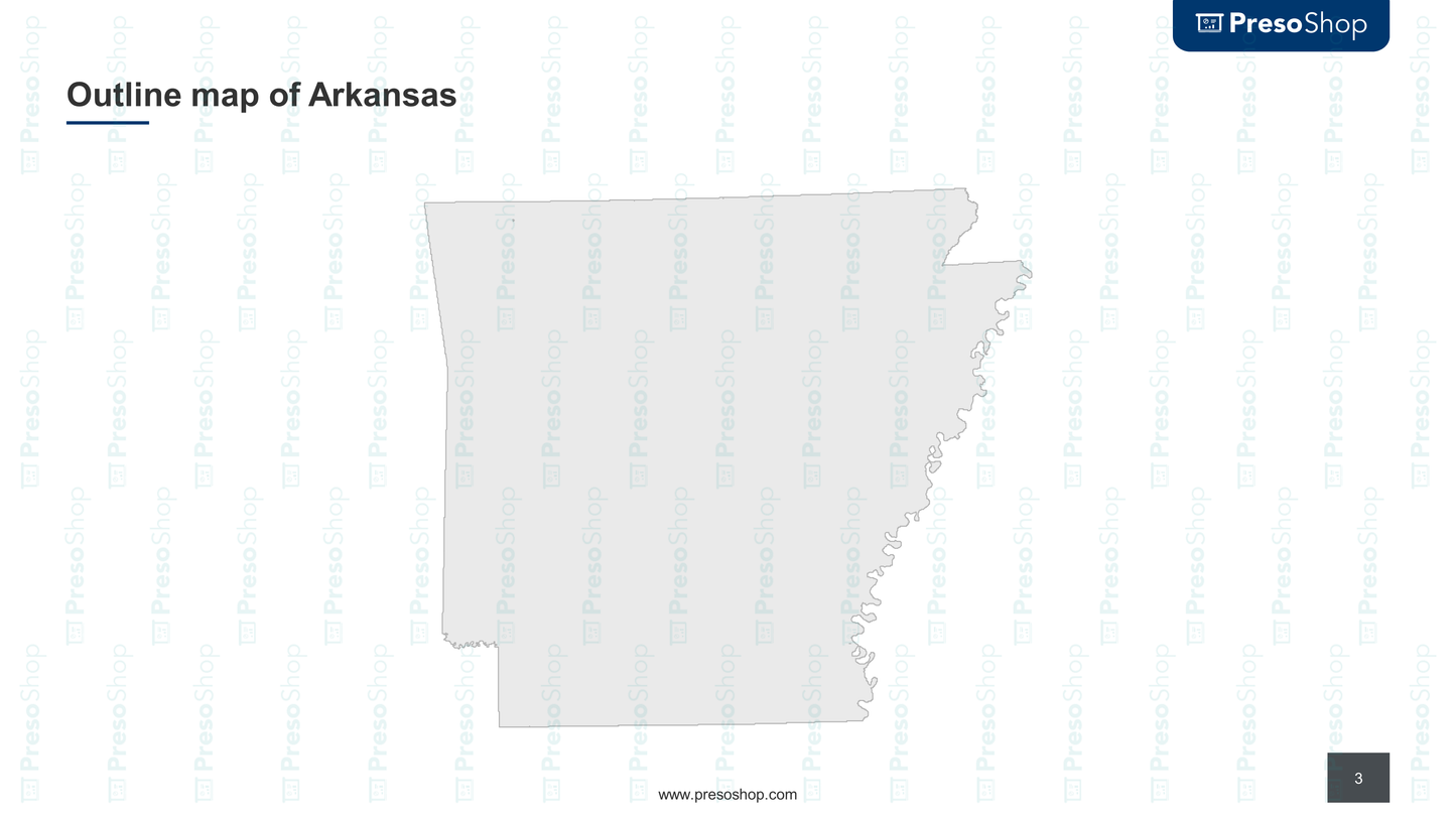 Outline map of Arkansas